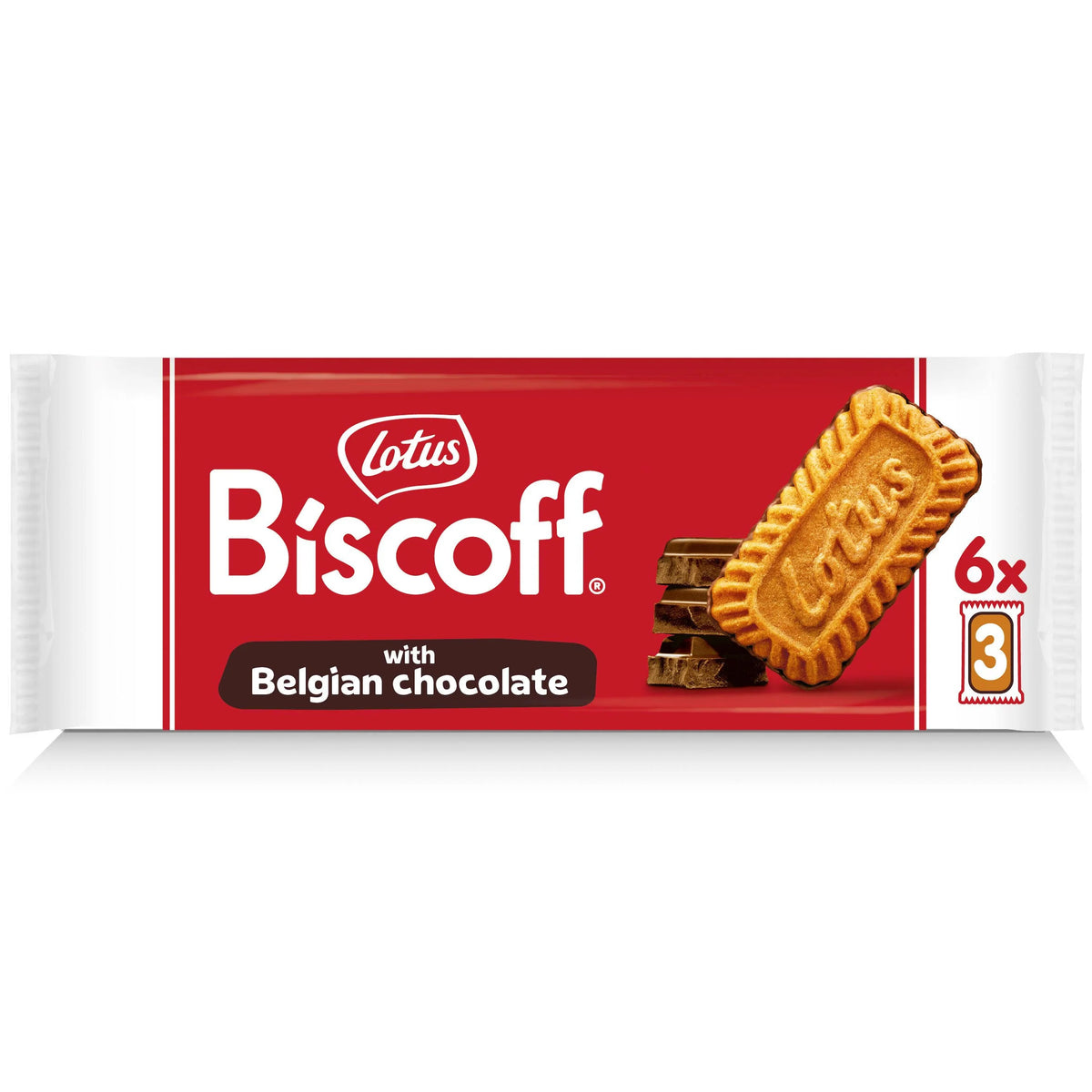 Lotus Biscoff Chocolate Coated Biscuit 3pcs (Pack of 6)