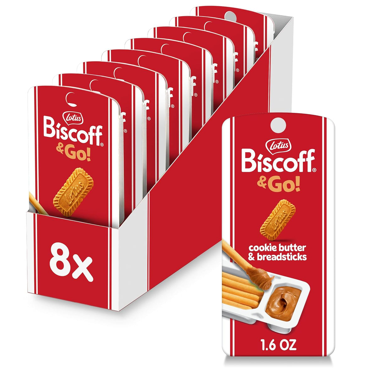 Lotus Biscoff & Go Cookie Butter and Breadsticks (Pack of 8)