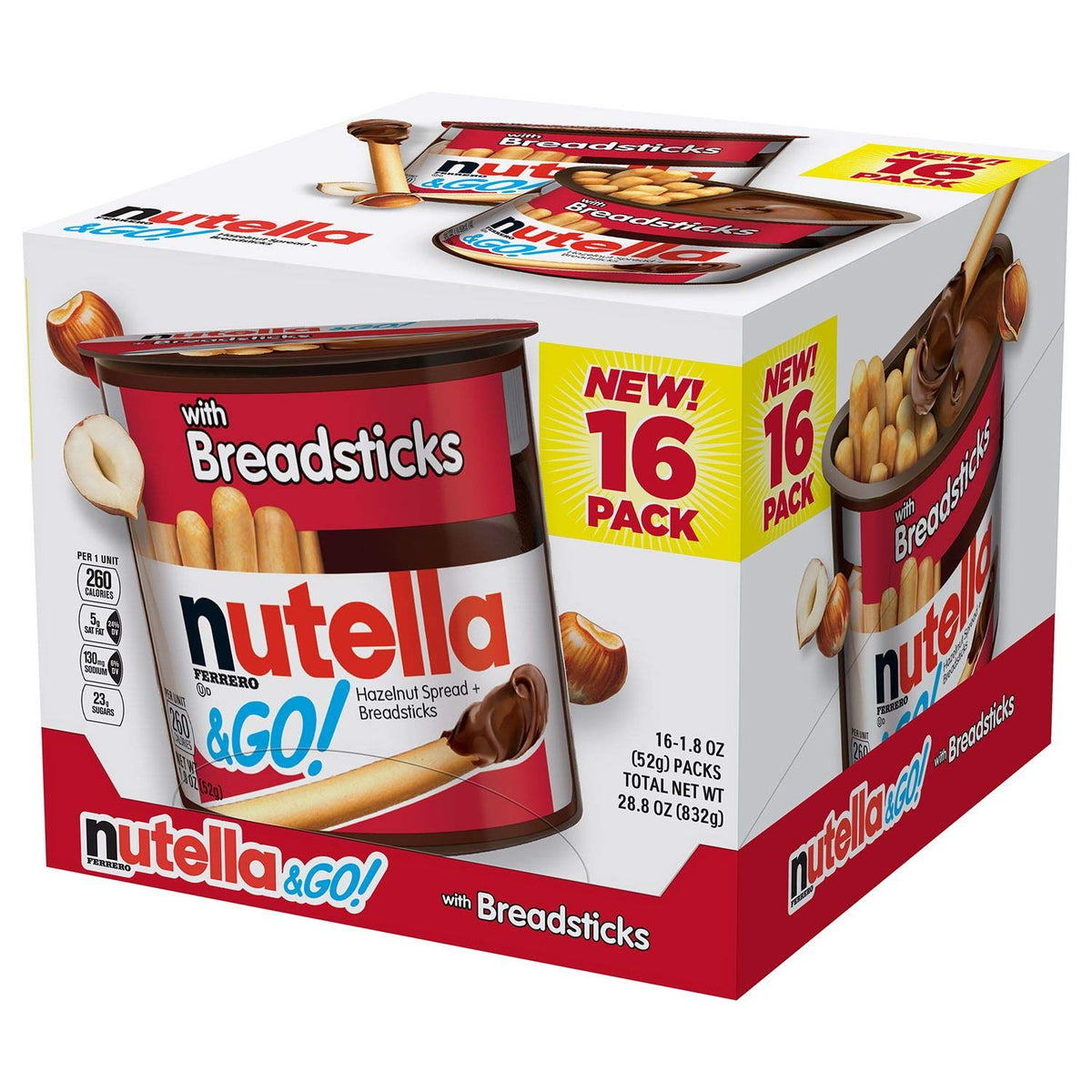 Nutella & Go Hazelnut Spread with Breadsticks 16 Pack